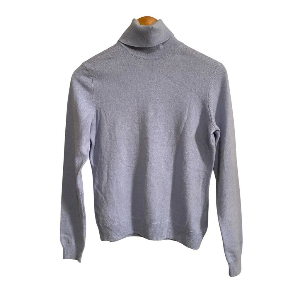 Brooks Brother Women’s Turtleneck Long Sleeve Cashmere Dusty Blue Sweater Medium